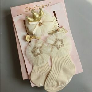 NIB Chicbaby Hair Accessories & Socks Set